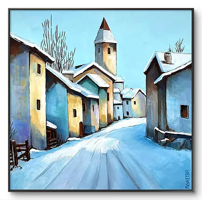 Kitz Stadt in der Dämmerung Öl/ Leinwand Format:80x80