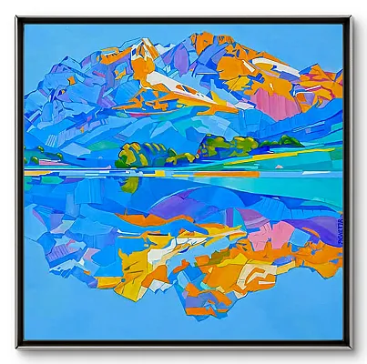 Hintersteiner See -Öl auf Leinwand Format: 80x80 cm 