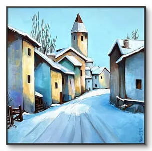Kitz Stadt in der Dämmerung Öl/ Leinwand Format:80x80