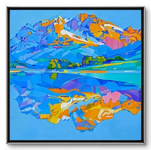 Hintersteiner See -Öl auf Leinwand Format: 80x80 cm 