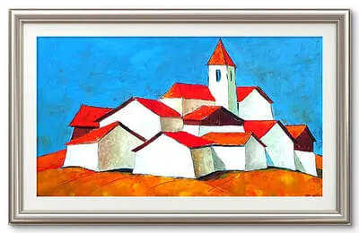 Zimm Höfe-Öl auf Leinwand Format: 120x70cm