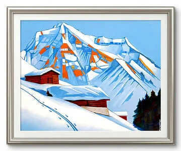 Zirbn Hütte -Öl auf Leinwand Format: 120x150cm